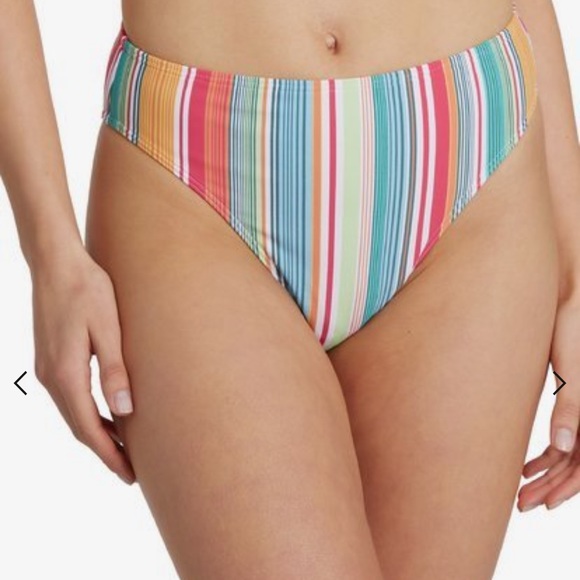 🌴 ROXY MEXI STRIPE HIGH LEG HIGH WAIST BIKINI BOTTOMS 🌴 - Picture 3 of 4